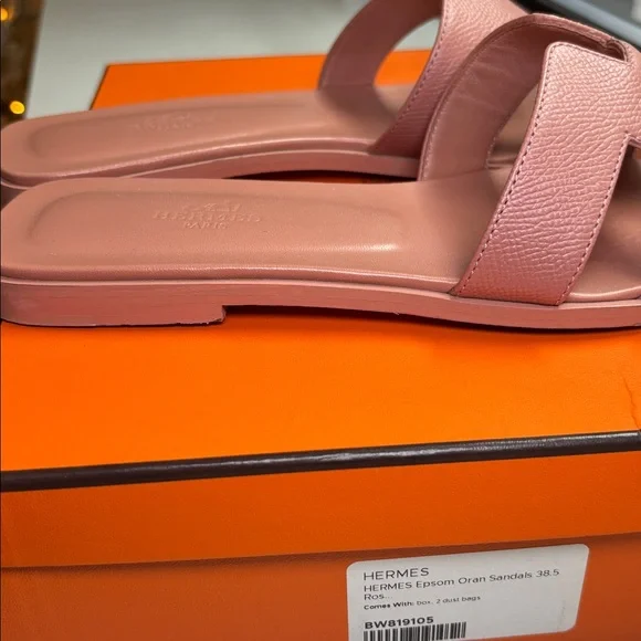 Authentic Hermes Oran Rose Aube size 8.5 - Picture 6 of 12